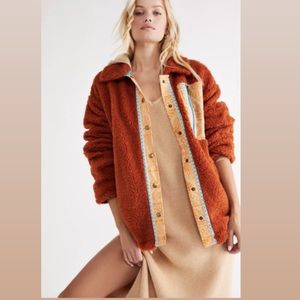 Free People This and That Cardi Snap Sherpa Jacket NEW